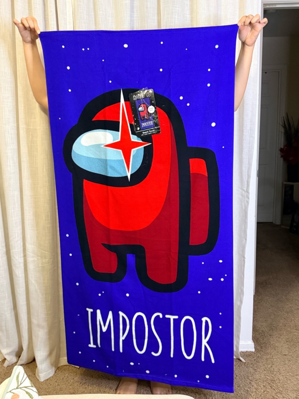 Among Us Blue Impostor Super Soft Bath Pool Beach Towel 27 in x 54 in New
